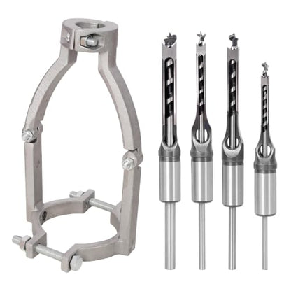 Square Hole Mortising Chisel Bit Set, 4-Piece, 1/4-1/2 Inch, Woodworking