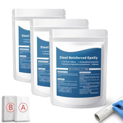 Steel Reinforced Epoxy Putty,Epoxy Putty Fast Repair Clay(3PCS) - color: 3PCS