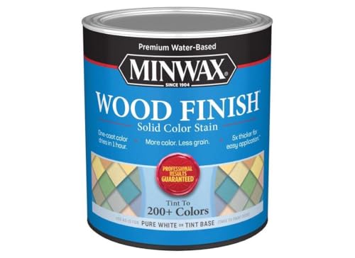 Minwax Wood Finish Water-Based Solid Color Stain, White Tint Base, 1 Quart