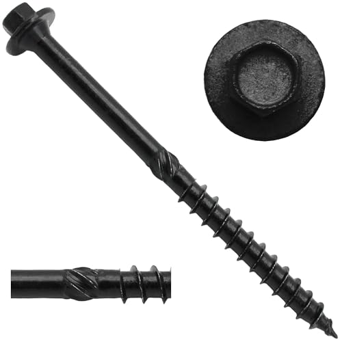 Jake Sales #17 X 4 Heavy Duty Structural Wood Screws - Exterior Coated Heavy Duty Wood Screws - Use for Fastening Ledger Boards, Large Timbers, Logs and More. 1 x 50 Count Box - 50 Screws - size: 17x4"