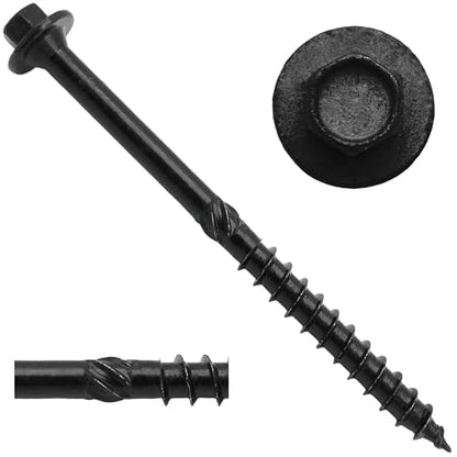 Jake Sales #17 X 4 Heavy Duty Structural Wood Screws - Exterior Coated Heavy Duty Wood Screws - Use for Fastening Ledger Boards, Large Timbers, Logs and More. 1 x 50 Count Box - 50 Screws - size: 17x4"