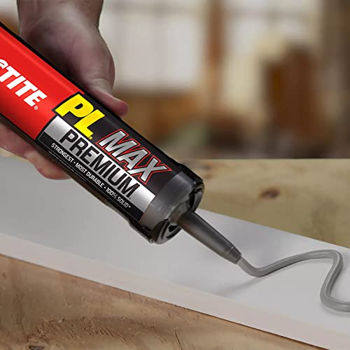 Loctite PL Premium Max Construction Adhesive, 9 fl oz Cartridge, 1 Pack - Versatile Construction Glue for Wood, Concrete, Stone & More - size: 1 Pack