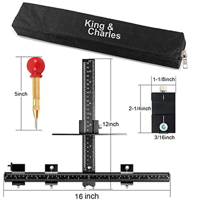 King&Charles Aluminum Cabinet Hardware Jig&Auto Center Punch - style: MAX-Aluminum