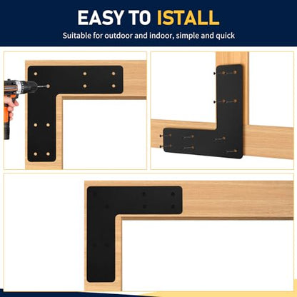 L Post Bracket 2PCS, 10x10'' L Flat Mending Plate for 4x4,6x6 Post - style: L Shape（10X10X3）