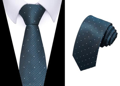 joy alice Tie For Men 6 PCS Necktie Woven Jacquard Neck Ties Set Neck Ties - color: Yellow Green Greenblue Champagne