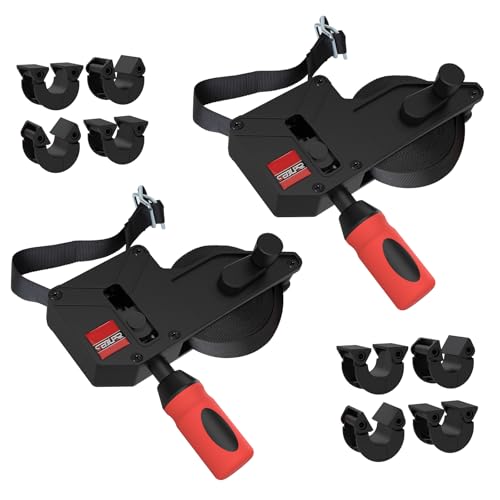 Sebupar 2 Pack Woodworking Band Clamps with 23 ft Variable Angle Strap Clamp, Corner Camp Picture Frame Clamps Fits for Square, Round/Irregular Shaped, Barrel - size: 2 Pack