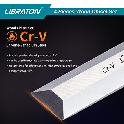 LIBRATON Chisel Set, Wood Chisel Set, Wood Chisel Tool Set for Woodworking