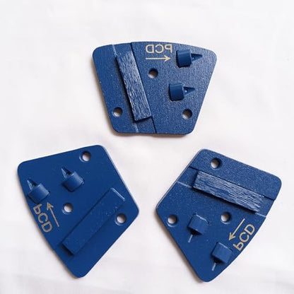 PCD Grinding Disc 3Pcs Trapezoid with Diamond for Concrete Epoxy Removal - style: M6 thread hole-PCD Right