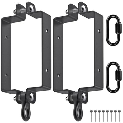 SELEWARE Heavy Duty Swing Hangers, Swing Set Accessories for 4x6 Wood Beam - color: A: Black-2 Pcs