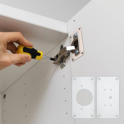 8 Pcs Cabinet Hinges Repair Plates, Cabinet Doors Hinge Repair Kit