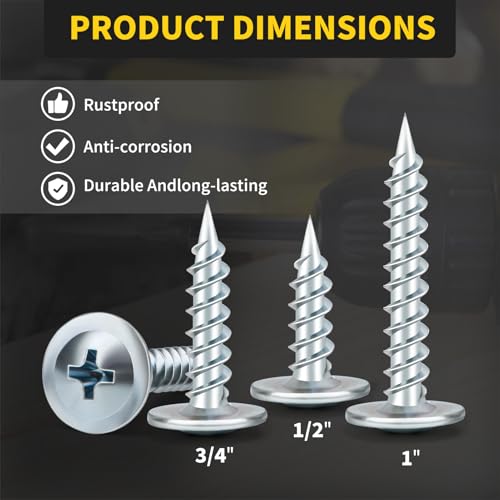 Truss Head Wood Screws #8 x 1 Inch, 110PCS, FIXLINK Self Tapping Screws - color: Silver, size: #8 x 1"