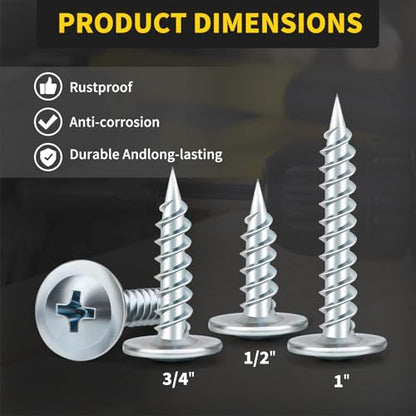 Truss Head Wood Screws #8 x 1 Inch, 110PCS, FIXLINK Self Tapping Screws - color: Silver, size: #8 x 1"