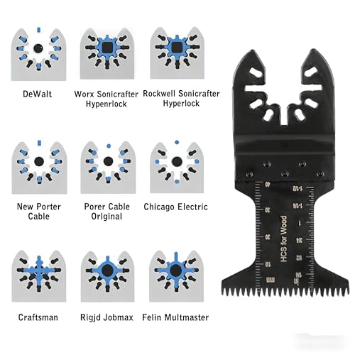2 Piece Oscillating Tool Blades Universal Quick-Release Fit Multitool Blades for Wood Cutting, Trim Work, Flush Cutting, Black2