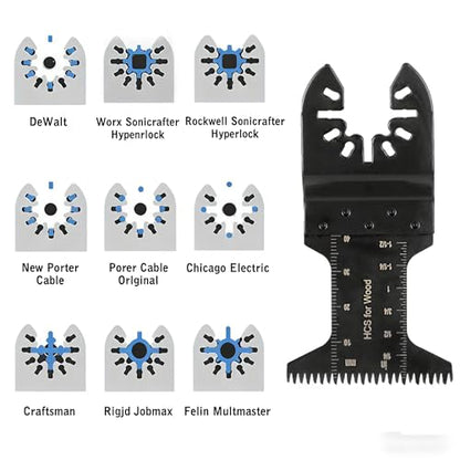 2 Piece Oscillating Tool Blades Universal Quick-Release Fit Multitool Blades for Wood Cutting, Trim Work, Flush Cutting, Black2