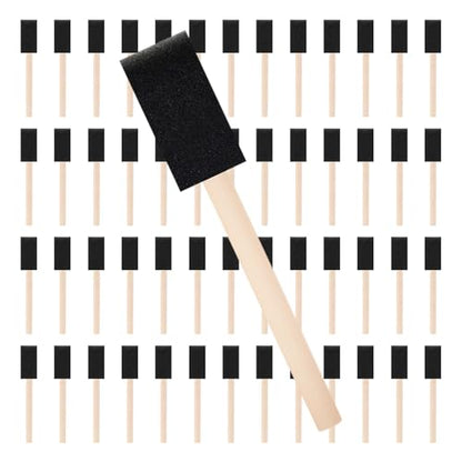 Foam Brushes for Painting 1 Inch 52 Pcs Sponge Paint Brushes for Crafts - color: Black 52 Pack 1 Inch