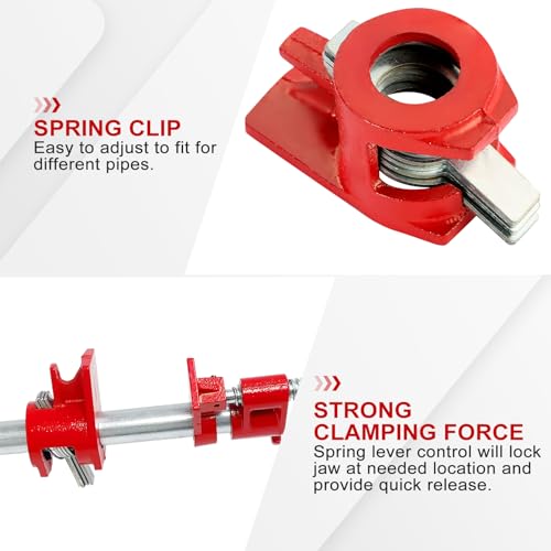 6 Pack 1/2 Inch Pipe Clamps, Wood Gluing Pipe Clamp Set - size: 1/2"