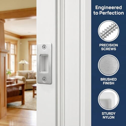 5 Pack Deadbolt Strike Plate, Stainless Steel Door Strike Plate, 2-3/4"