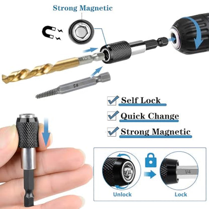 11 Pcs Stripped Screw Extractor Set, Reverse Drill Bit Extractor Set