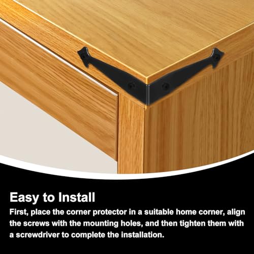 uxcell 4Pcs Decorative Corner Brackets, 2.9" x 2.9" x 0.8" l Bracket Metal - size: 2.9" x 2.9" x 0.8"