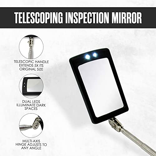 Inspection Mirror, Telescoping Mirror, Mechanic, Extendable, Welding, Small