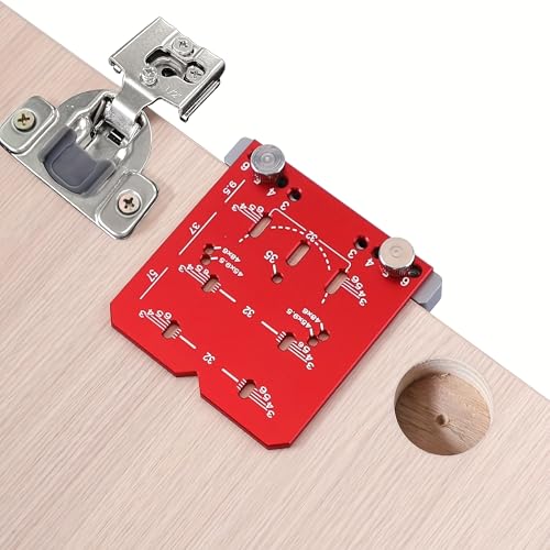 Adjustable Cabinet Hinge Jig - 35mm Drill Guide Tool, Compatible with 45mm & 48mm Concealed Hinges, Precision Hardware Installation Tool for Cabinet Doors, Wardrobes & Furniture