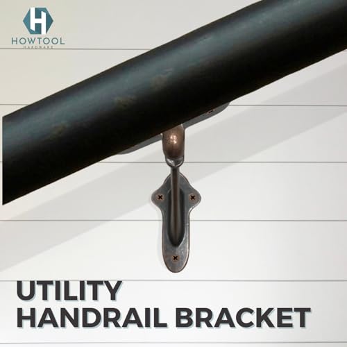 Stair Handrail Brackets Wooden Railing Support Antique Bronze, 3 Pack | HOWTOOL - color: Antique Bronze