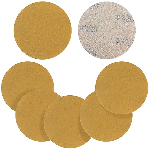 S SATC 50PCS 3 Inch Hook and Loop Sanding Disc 320 Grit Sanding Discs for Orbital Sander Aluminum Oxide Sandpaper for Woodworking Automotive Metal - style: 320Grit 50 pack
