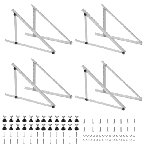 28" Solar Panel Mount Brackets Adjustable Solar Panel Tilt Mount Brackets for 100-400 Watts 2400Pa (Silver, 28, 4 Sets) - size: 28IN 4 Sets