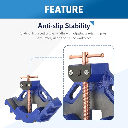 DASBET 2Pcs Cast Iron Welders Angle Clamp Heavy Duty Two Axis Welding Clamp
