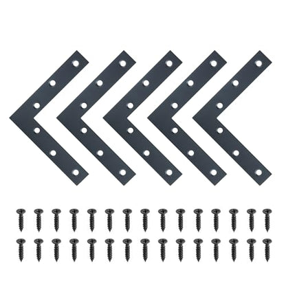 Mooche L Flat Brackets for Wood, Black Mending Plate Repair