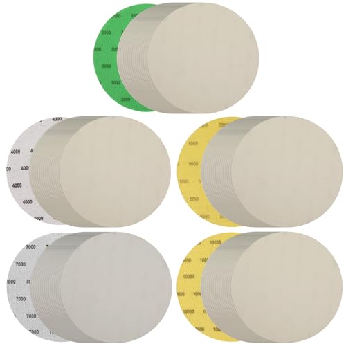 6 Inch 25 PCS Wet Dry Sanding Disc Hook Loop Sand Paper Sanding Pads - style: Grit 3000-10000 with foam sanding pad