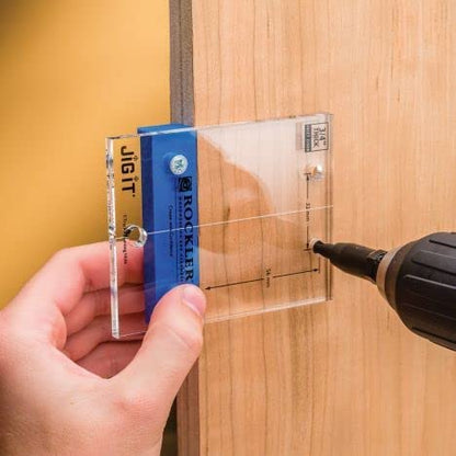 Door Hinge Plate Template for ¾” Inset Door Hinges – Fast, Precise Installation of Hinge Repair Plate on European Cabinet Hinges – Clear Acrylic Door Hinge Template for Easy Alignment w/Marks