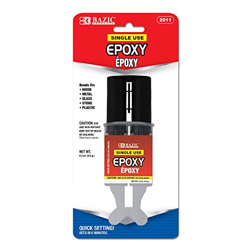 BAZIC Products Single-Use Quick-Set Epoxy, 0.2 oz, Syringe - size: 1-Pack