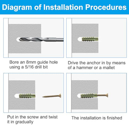 Heavy Duty Hollow Wall Anchors with Screws Kit, 20 Pcs, 6x32mm