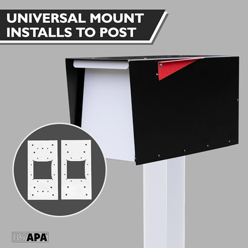 Ilyapa Mailbox Post Kit for Outside - 43x4x4 Metal Post Sleeve - White - color: White Single