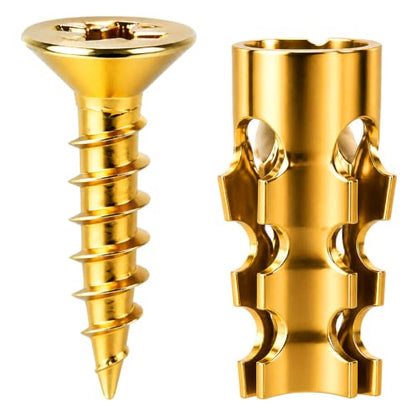 6×14mm Short Expansion Screw Set for Cabinet Hinge Stripped Thread Restoration for Wood Tile Stone Cabinet Door Fixing(30 Sets)