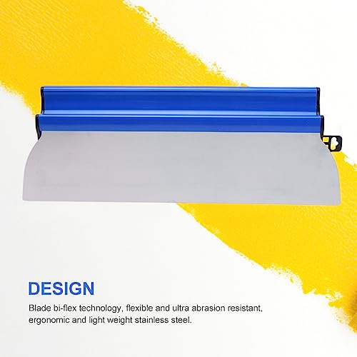 Drywall Skimming Blade, Stainless Steel Smoothing Spatula, Flexible Finishing Trowel with Ergonomic Grip for Plastering, Painting, Concrete Wax & Wall-Board Finishing(,40cm)