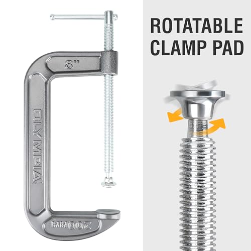 Olympia Tools C-Clamp (8" X 4") 38-148, Black - size: 8-Inch x 4-Inch