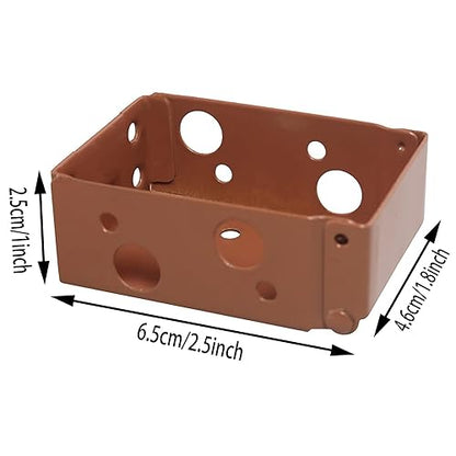4PCS 2 inch Brown Low Profile Box Mounting Bracket for Headrail, Thin Box Railing Low Rail Blinds Bracket, Blinds Mounting Bracket