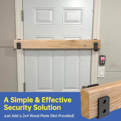 2x4 Door Barricade Brackets,(8pcs) Heavy-Duty Metal U Bracket for Home, Garage, Gate, Barn, Shed，Black - color: 8 pack-3MM