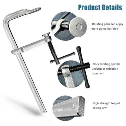 Heavy-Duty 12-Inch F-Clamps, 2-Pack, 1320 Lbs Forged Alloy Steel - size: 12 x 4-3/4 Inch (300×120mm)/1,320 Lbs