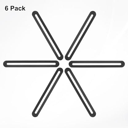 M METERXITY 6-Pack Flat Mending Plate Support 6.1x0.75in, Black - color: Black, size: 155 x 19mm
