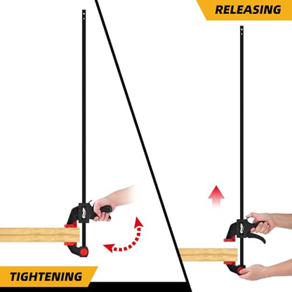50" Bar Clamps, 2-Pack One-Handed Clamp/Spreader, 170lbs Load Limit