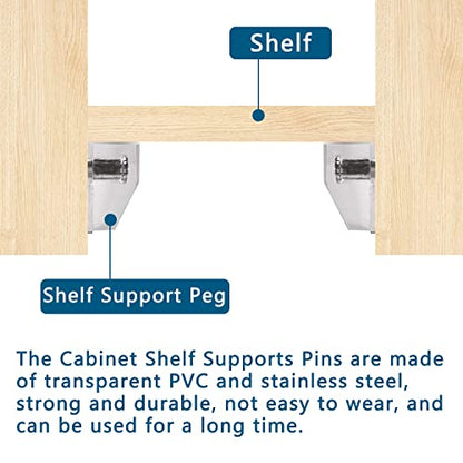 Clear Plastic Shelf Support Pegs - 5mm Cabinet Shelf Pins (50 Pieces) - color: Clear (50 Pieces), size: 5mm