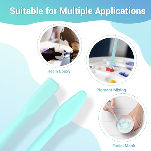 Gartful 9PCS Large Silicone Stir Sticks, Reusable Epoxy Resin Mixing Sticks, Non-Stick Craft Stirring Rods for Paint Mixing, Glitter Tumblers, Liquid Art Supplies, DIY Crafts Tools, Turquoise - color: Turquoise, size: 9PCS-Large stick*9
