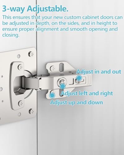 2 pcs Soft Close Cabinet Hinges + 4 pcs Hinge Repair Plates+Screws