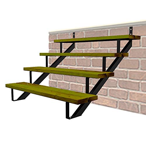 MTB Black Steel Stair Riser with 1/2/3/4/5/6/7 Steps - style: 4 Step 2Pack