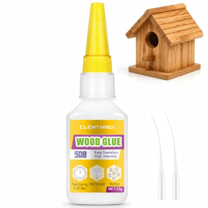 Wood Glue, High Strength Fast Drying Clear Wood Glue for Furniture Heavy Duty, Woodworking, Garden, Crafts, DIY, Waterproof, Heat Resistant Tacky Adhesive (1 Bottle of 25g) - size: 1 Pack