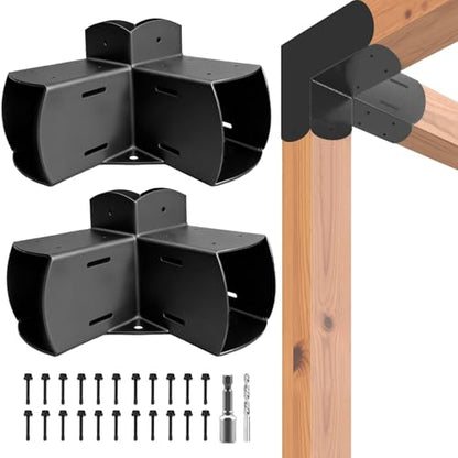 1Pcs 3-Way Pergola Brackets Corner Post Conector 4x4 - style: 3-Way Corner