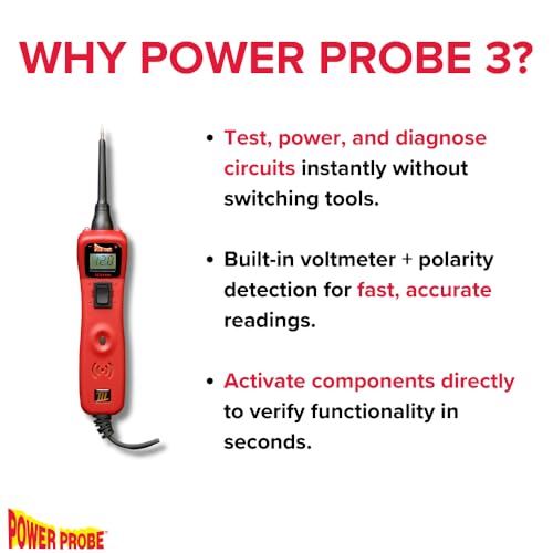 Power Probe 3 Circuit Tester Kit with Case & Accessories (PP319FTCRED) - color: Red
